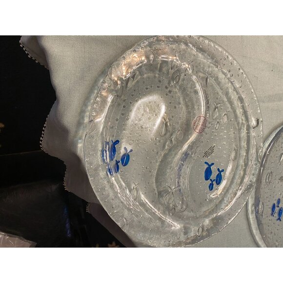 Original Vetro Glass Italian Art Glass "Fish" Serving Platters (Pair) | Empoli, - Picture 12 of 12